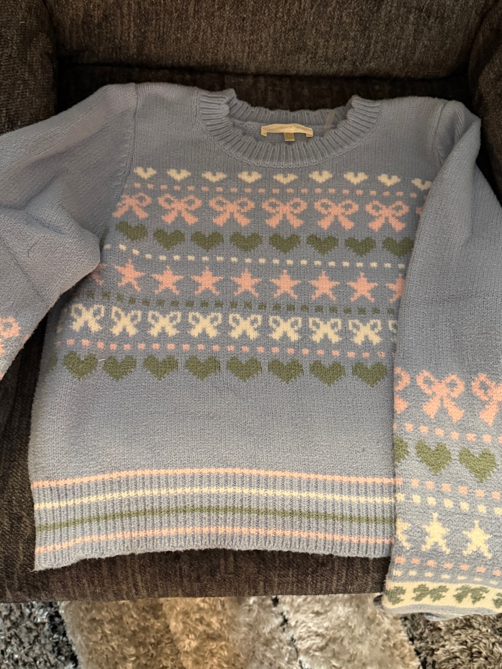 LoveShack Fancy Zaheer Sweater in Blue Skies size Large